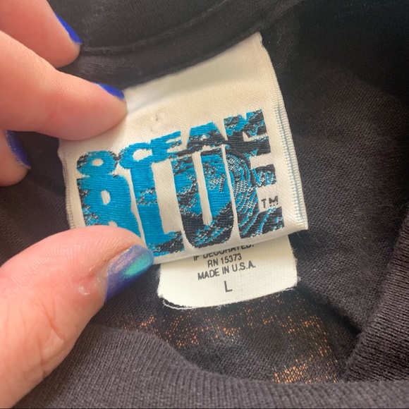 80s vintage ocean blue graphic tee - Picture 3 of 5